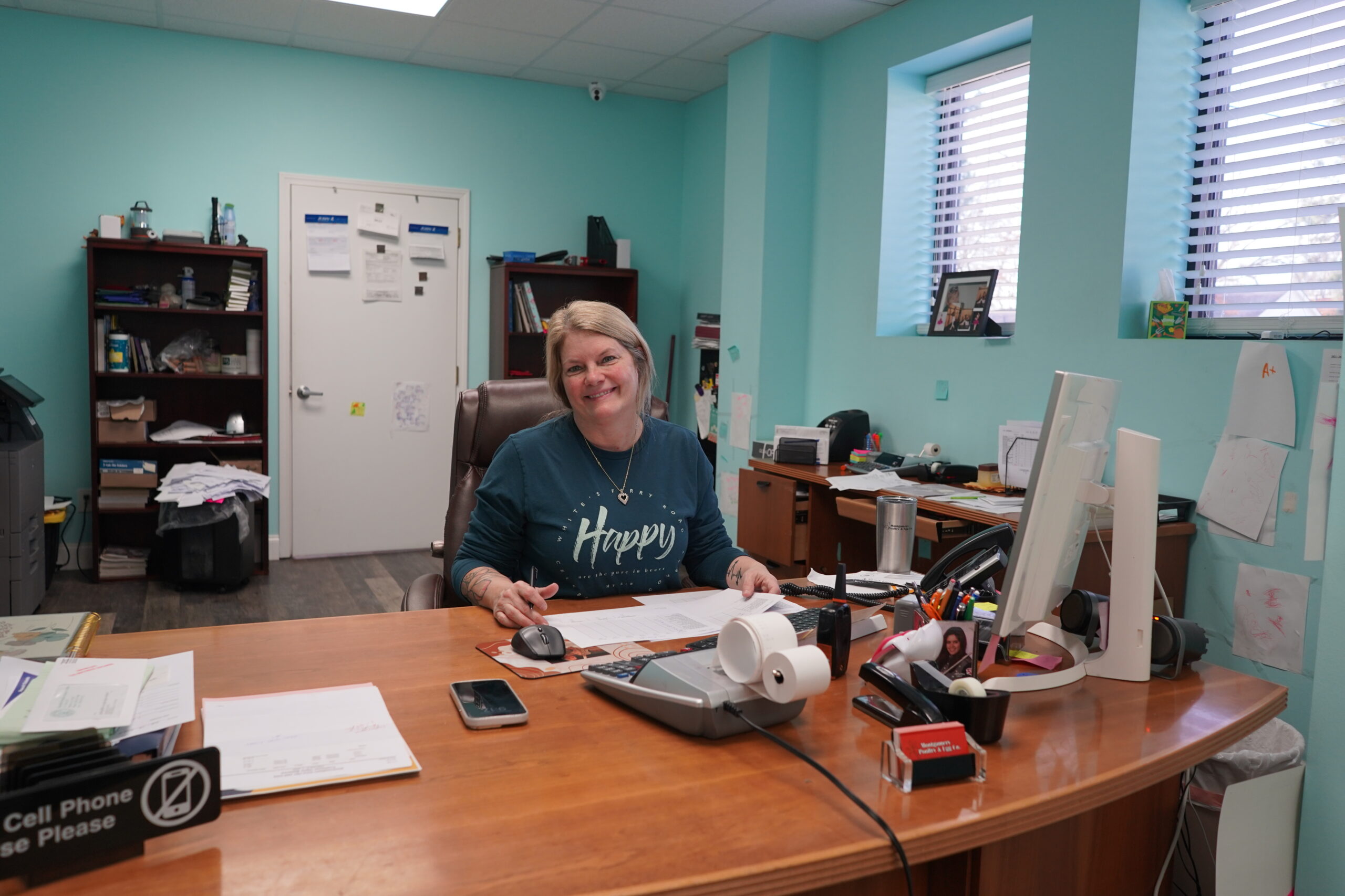 Montgomery Poultry Employee at Desk